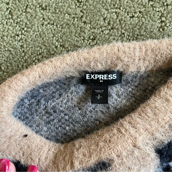 EUC Women’s Express Pullover Leopard Sweater size Small - Picture 4 of 5